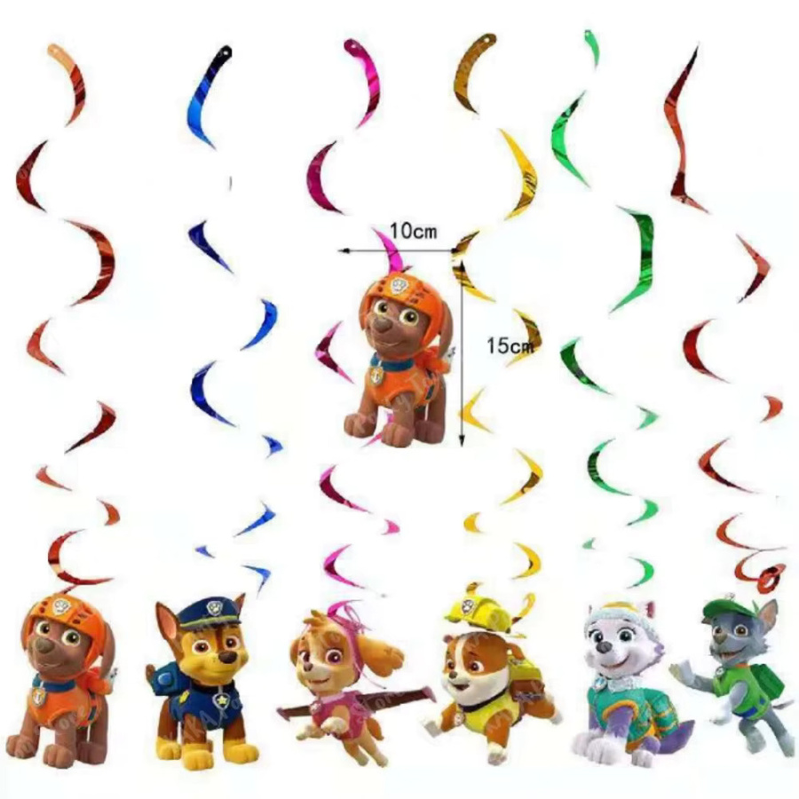 Paw Patrol Party Dekoration Set mit hängenden Wirbel-Streamern in Mehrfarbig für Kindergeburtstage und Babypartys von TAKARA TOMY - Bild 2