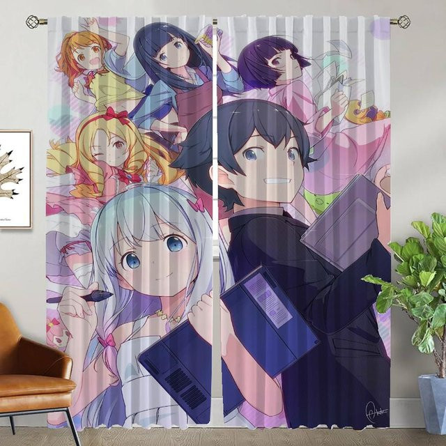 2er-Set Küchenvorhänge Eromanga Sensei Motiv Heimtextilien, halbtransparent, Mehrfarbig, Breite: 50 cm, Höhe: 70 cm - Bild 1