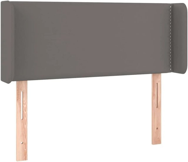 vidaXL Kopfteil mit Ohren in Grau aus Kunstleder, B/T/H: 83 x 16 x 78/88 cm - Bild 1