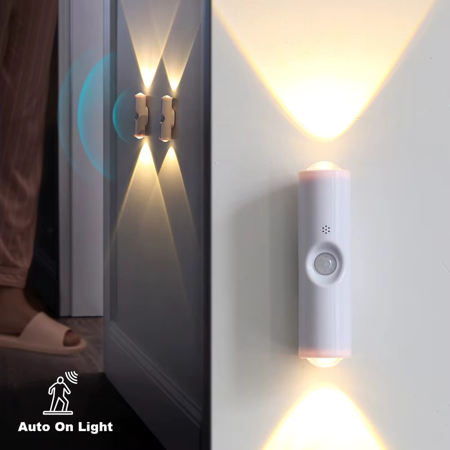 YNL LED-Nachtlicht mit Bewegungsmelder und USB-Ladefunktion, weiß, 3 Farben wechselnd, ideal für Schrank, Küche und Möbel - Bild 4