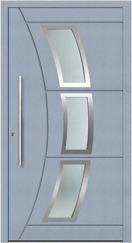 KNOCK Aluminium-Haustür Terra Nova in Grau mit Glaseinsatz und RC2-Schutz, Höhe: 200,0 cm, Breite: 100,0 cm - Bild 1