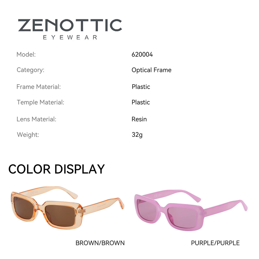 ZENOTTIC Sonnenbrille, rechteckig, Vollrand, Kunststoff, bunt, Damen - Bild 3