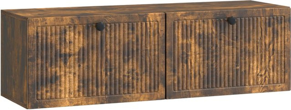 Wandmontierter TV-Schrank vidaXL aus geräuchertem Eichenholz in Braun und Grau, Modernes Design mit Drehtüren, B/H/T: 98 x 30 x 30 cm - Bild 1