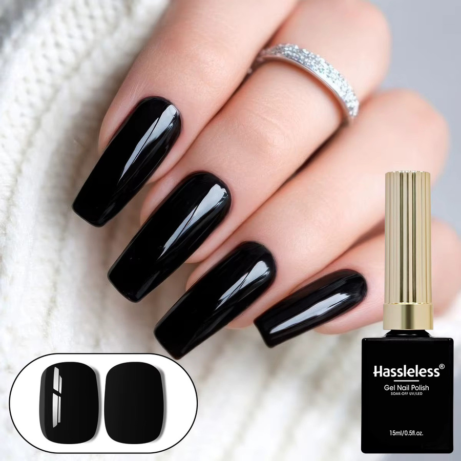 Hassleless Gel-Nagellack-Set, Schwarz-Weiß, 15 ml, glänzend - Bild 2