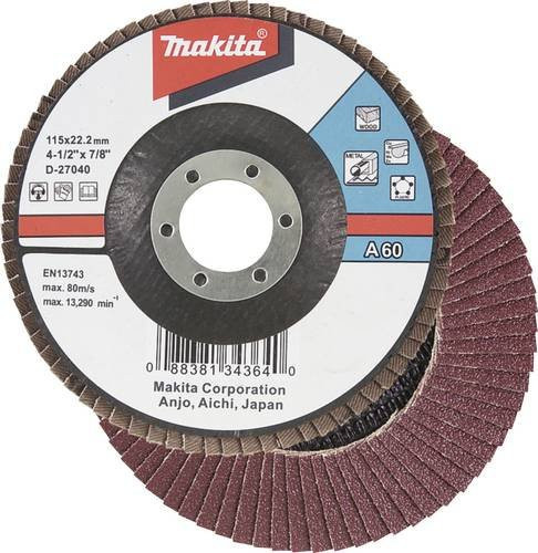 Makita Fächerschleifscheibe Durchmesser 180 mm Körnung 60 in Multicolor - Bild 1