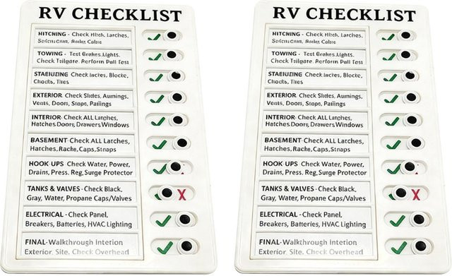 Fishine Wohnmobil Checklisten-Tafeln Set aus 2 Stück, abnehmbare Whiteboard Aufgabenplaner mit Schieber, Farbe: Weiß - Bild 1