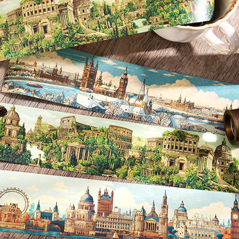 Mr. Paper Washi Tape London Snow Scenery Architektur Cartoon-Klebeband Multicolor - Bild 2