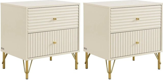 Nachttisch Loureo von Vente-unique in Beige, Breite: 55 cm - Bild 1