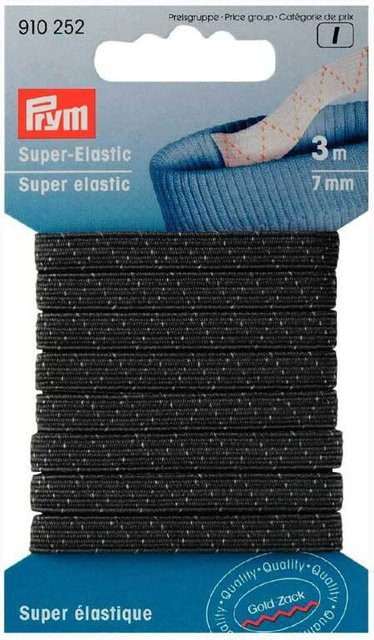 Prym Super-Elastic Gummi Schwarz 7mm 3m - Bild 1