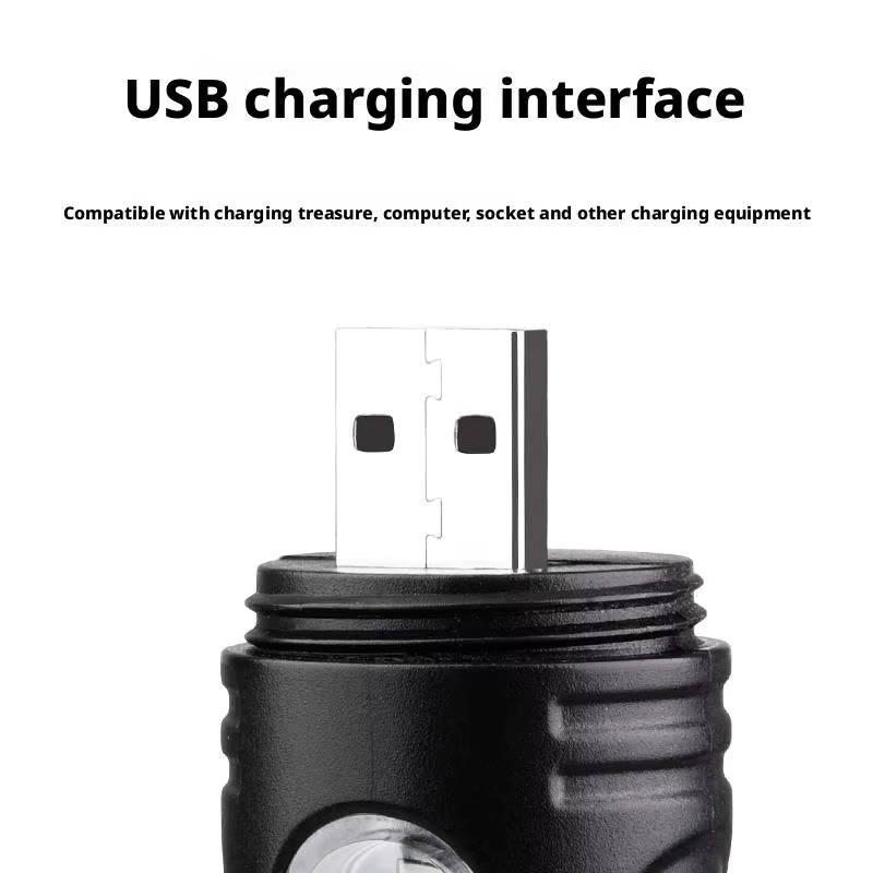 ESMARTER Ultrahelle wiederaufladbare Mini-Taschenlampe als tragbare Outdoor-Notfall-Arbeitsleuchte in Schwarz - Bild 3
