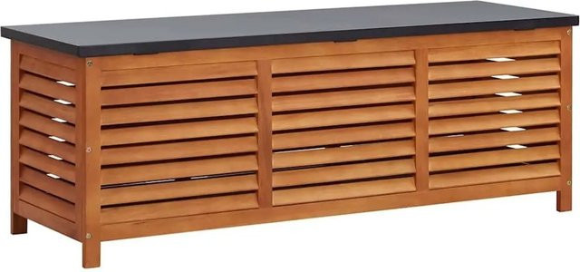 vidaXL Gartenbox aus Eukalyptus Massivholz, wetterbeständige Gartenbox für Kissen, B/T/H: 150 x 50 x 55 cm - Bild 1