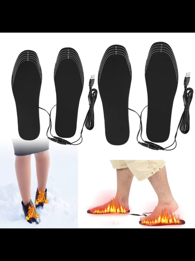 TMISHION USB beheizte Einlegesohlen für Outdoor-Sportarten, Schwarz - Bild 7