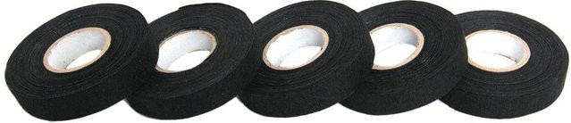 Igeteck Kabelbaum-Isolierband aus Polyester, 5 Rollen, Schwarz - Bild 1