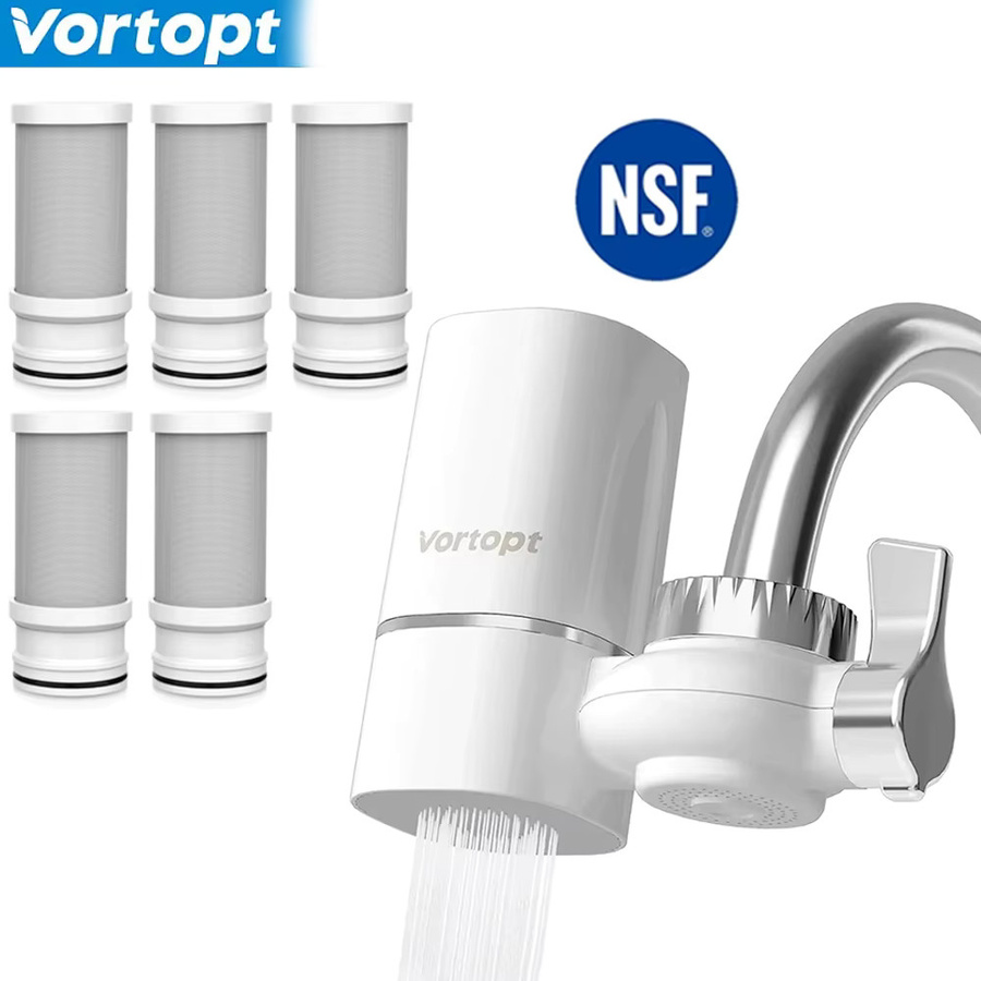 Vortopt Wasserhahn-Filter T1 NSF-zertifizierter Leitungswasser-Reiniger mit 5 Ersatzkartuschen für 400 Gallonen Küchen-Filtrationsset - Bild 2