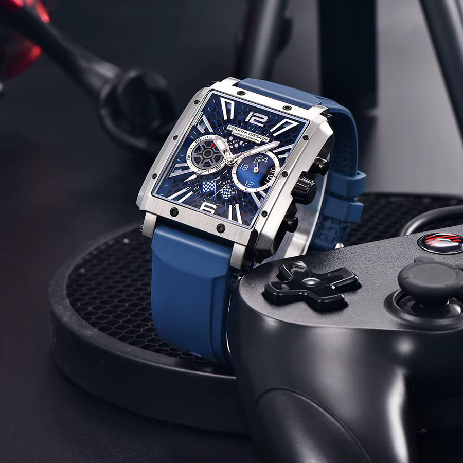 PAGANI DESIGN Chronograph, Quarz, Edelstahl, Kautschuk, Saphirglas, Herren - Bild 4