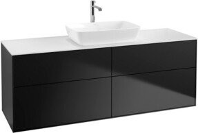 V&B Waschtischunterschrank Finion in Weiß und Blau mit Lackierung, B/T/H: 160 x 50,1 x 60 cm - Bild 1