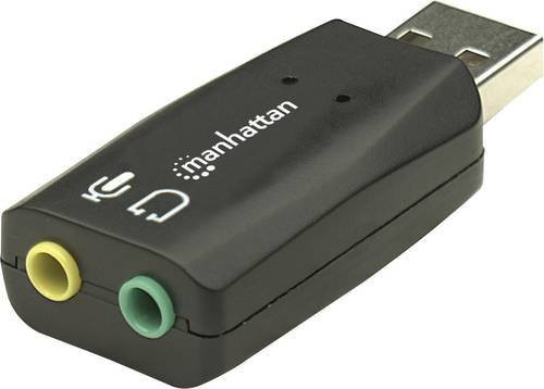 Manhattan Hi-Speed USB 3.0 2.1 Audio Adapter mit 3,5 mm Klinkenanschluss in Schwarz - Bild 1