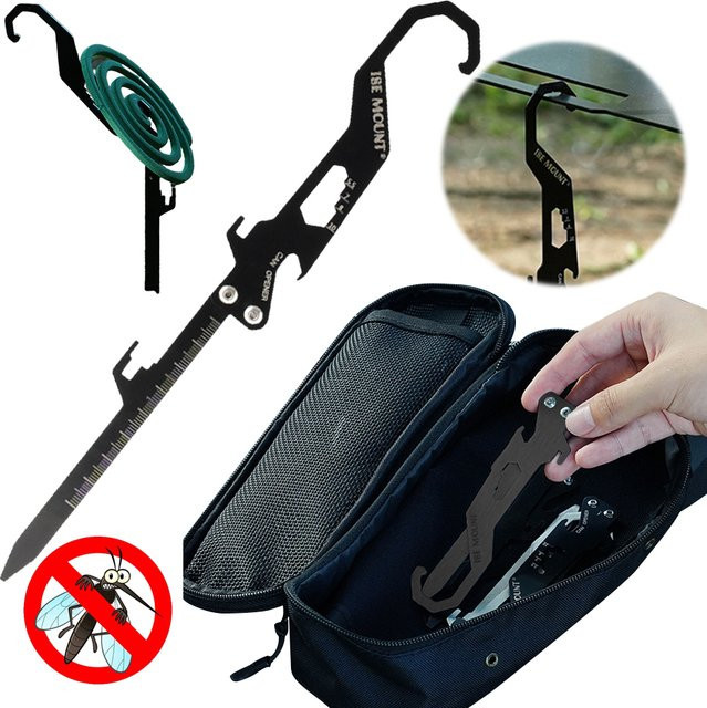 Alloet Faltbare Campingpfähle aus Edelstahl in Schwarz für Outdoor-Camping und Zeltüberdachungen - Bild 1
