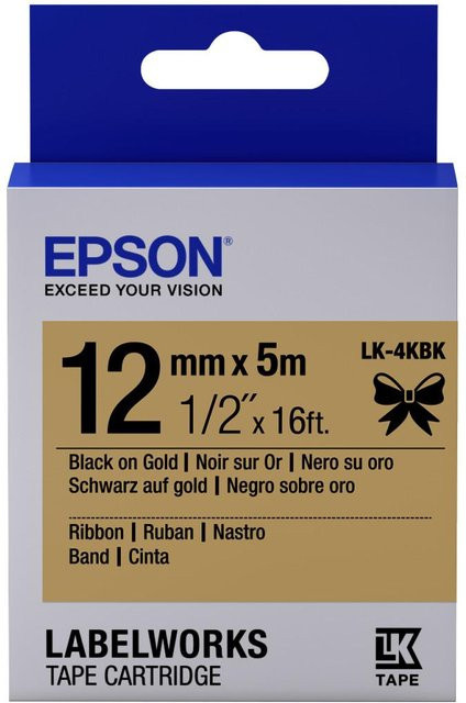 Epson Satinband für Beschriftungen Schwarz/Gold, 5m - Bild 1