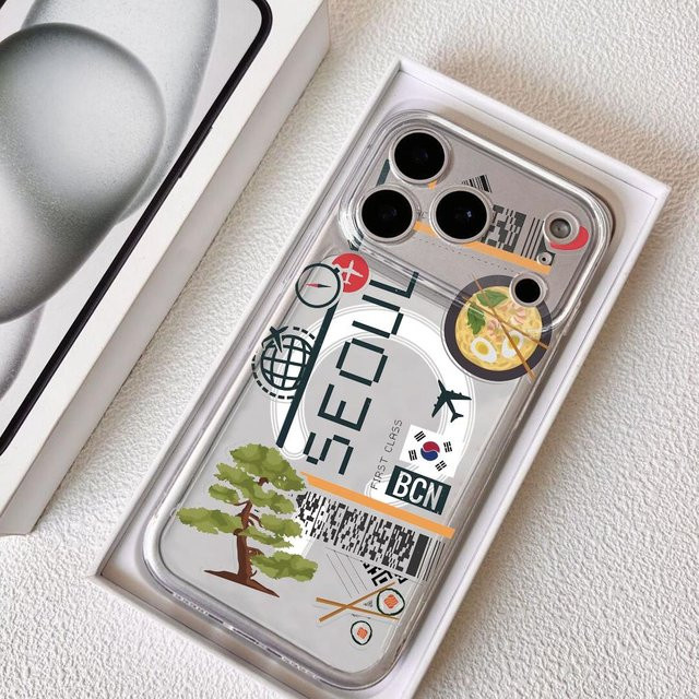 Transparente Magnetische Handyhülle mit Flugticket-Design für Apple iPhone 11 bis iPhone 17 Pro Max Plus, stoßfest und kratzresistent - Bild 1