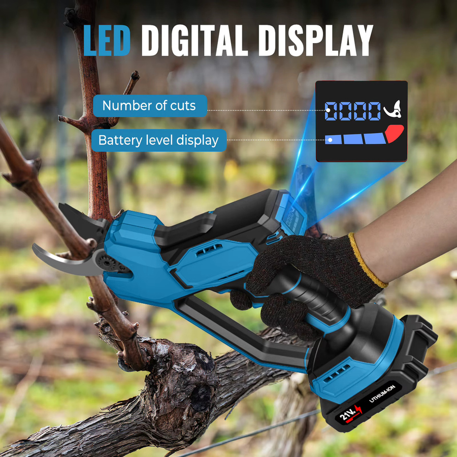 Kabellose elektrische Gartenschere von Makita mit 60 mm bürstenlosem Schneidwerkzeug und automatischer Geschwindigkeitsregelung in Blau, kompatibel mit Makita LXT 21V Akku - Bild 5