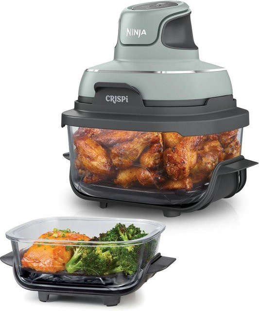 Ninja CRISPi 4-in-1 Tragbares Glas-Heißluftfritteuse Kochsystem in Salbeigrün - Bild 2