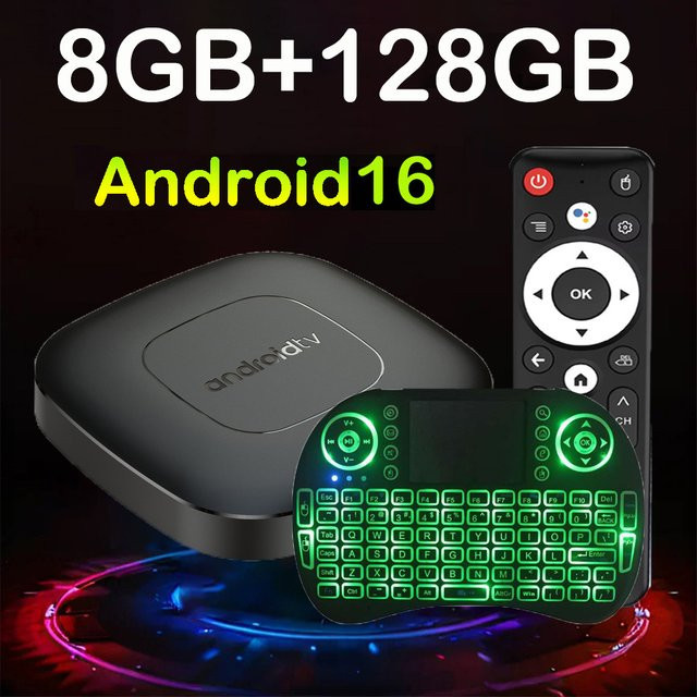 T1 Android Smart TV Box mit Android 16, 4K UHD Media Streamer, Google Assistant Sprachfernbedienung und Bluetooth 6.0 in Schwarz - Bild 1