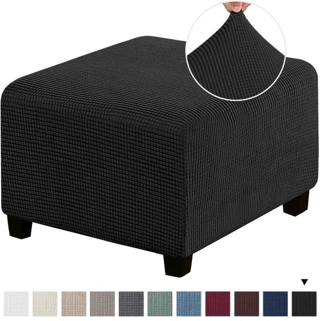 Bestbags Jacquard Stretch Ottomanenbezug für Hocker und Fußstützen, Grau - Bild 1