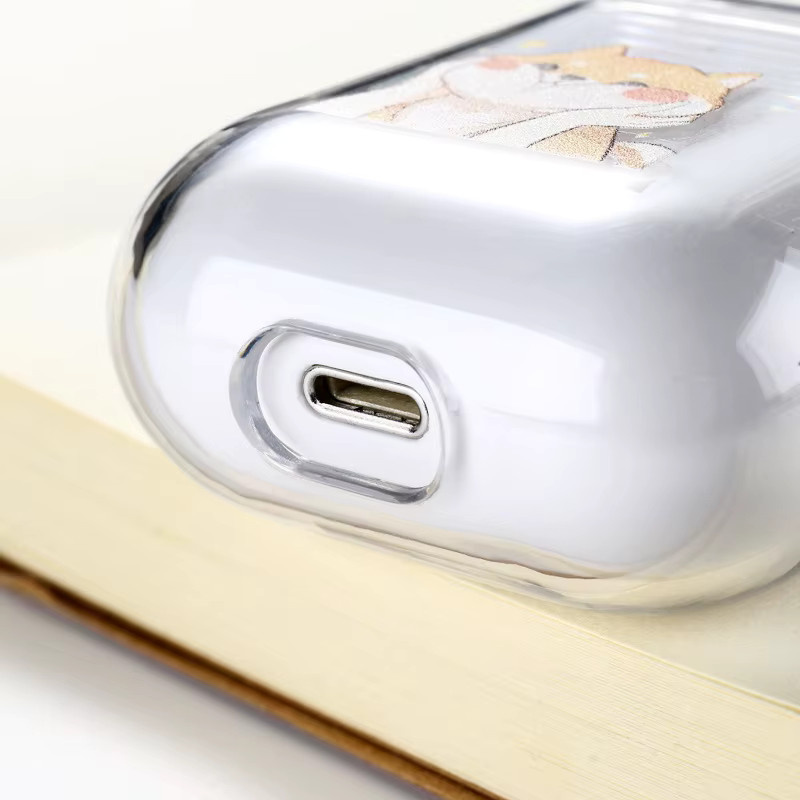 Süße Katze Soft Case Schutzhülle für Apple AirPods Pro 3 2025, AirPods 4 3 2 1 Pro 3. Generation Kopfhörerhülle mit Haken, transparent - Bild 2