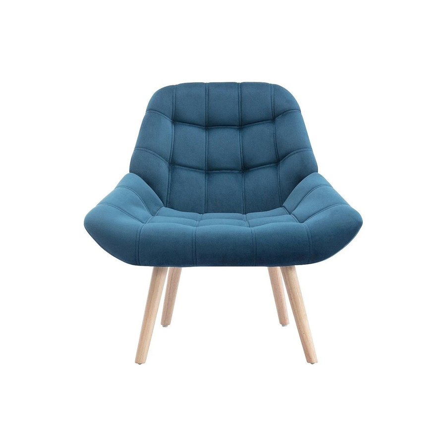 Vente-unique Sessel Luosto mit gerader Rückenlehne aus Samt in Blaugrün, Höhe: 87 cm - Bild 2