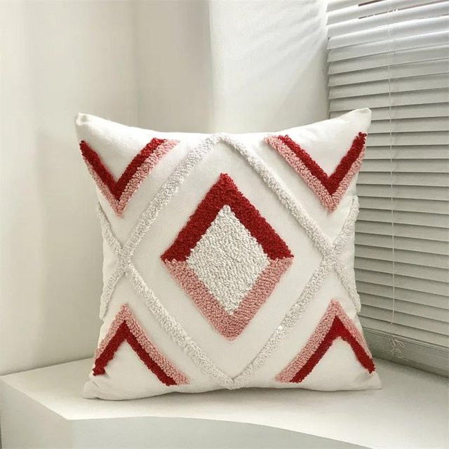 JMG Clothing Samt Kissenbezug mit Stickerei im Bohemian Stil, B/B: 45 x 45 cm, Mehrfarbig - Bild 1