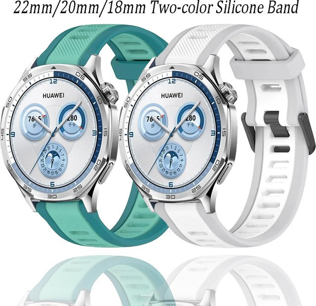 Silikonarmband Zweifarbig, 22/20/18mm, Unisex - Bild 1