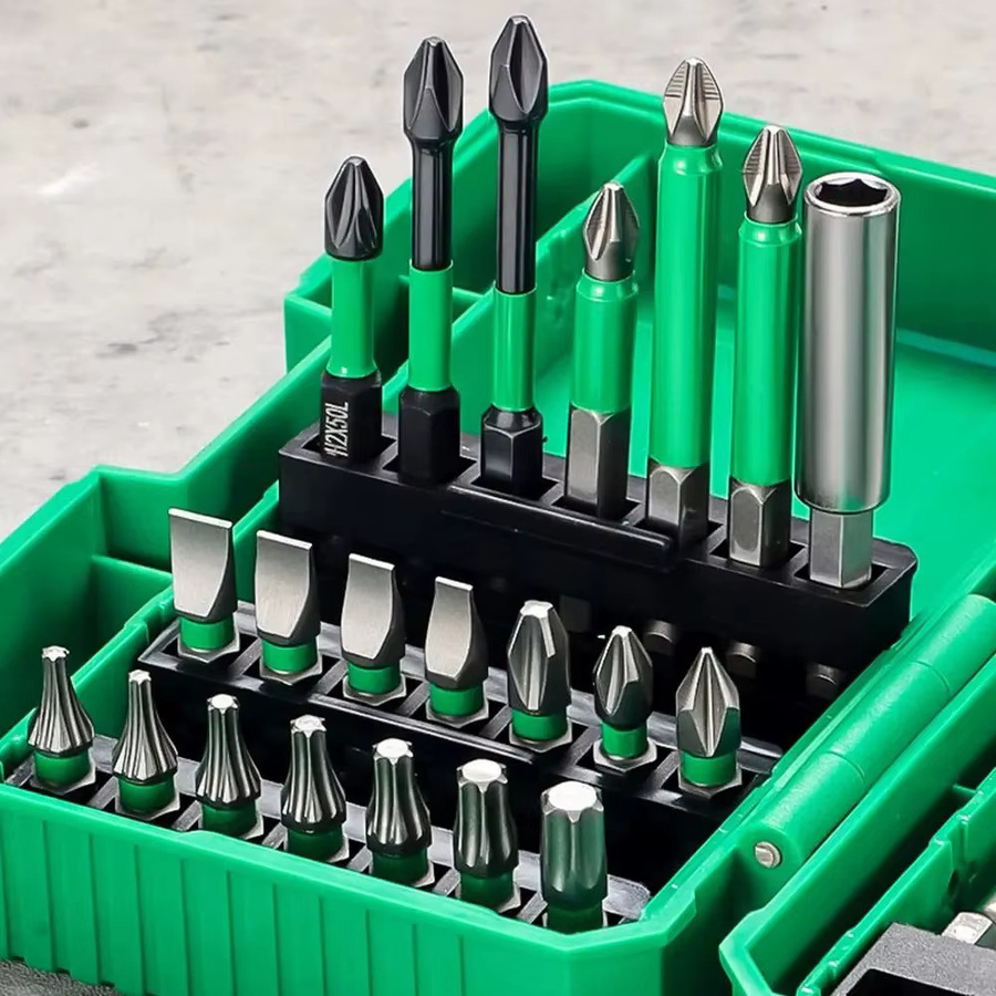 NIUXIANG Schraubendreher-Bohrer-Set mit magnetischen Bits und Sechskantschaft in Schwarz für Schlagschrauber und Bohrmaschinen inklusive Etui - Bild 3