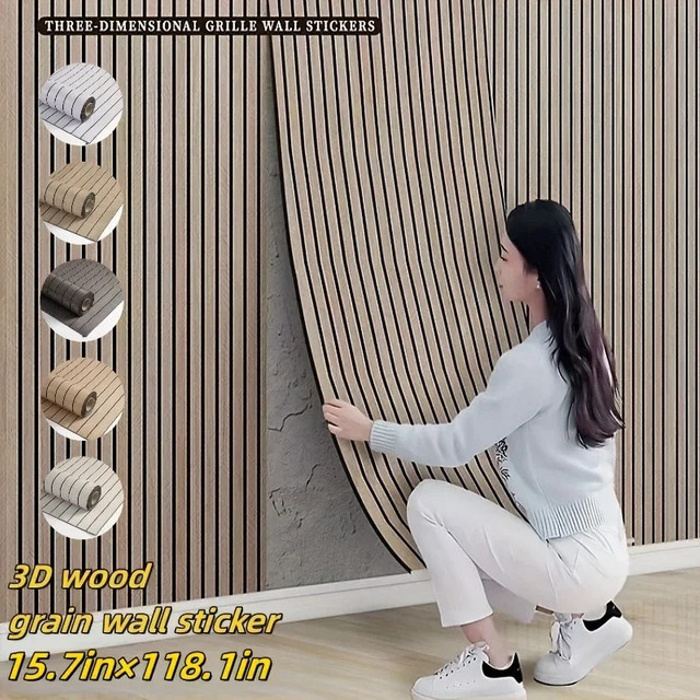 3M Neue Grille 3D Wandaufkleber Selbstklebend Wasserdicht und Verdickt in Modernem Streifen-Design - Bild 1