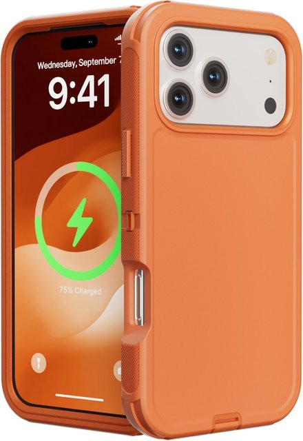 3in1 Heavy Duty stoßfeste OTT-Schutzhülle für iPhone 17 Air 16 15 14 13 12 11 Pro Max Plus mit Soft Bumper und Hard Cover in Schwarz oder Rot - Bild 1