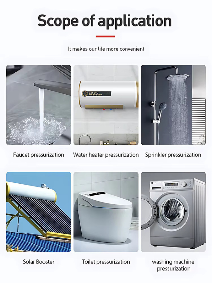 xmshxltd Boost Wasserpumpe für Dusche und Haushalt mit Timed Boost Funktion, DC24V, Durchfluss: 38/42L/min, Kopf: 22/28m, Leistung: 100/120W, DN20 - Bild 7
