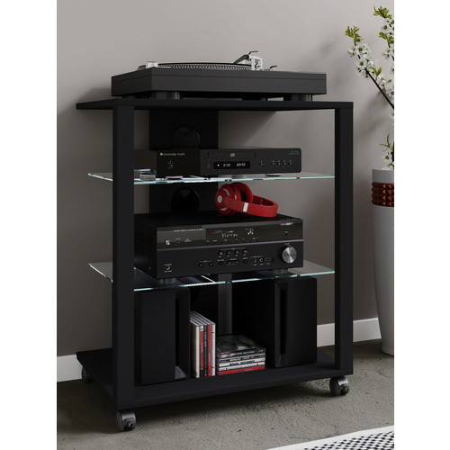VCM HiFi-Möbel Folas in Schwarz, B/H/T: 60 x 70 x 41 cm - Bild 2