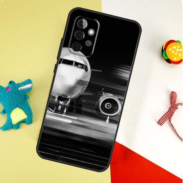 Samsung Galaxy Smartphone Hülle im Flugzeug Reisekoffer Design für A54 A34 A24 A14 A12 A22 A32 A42 A52 A72 A52S A51 A71 A13 A53 in Schwarz - Bild 1