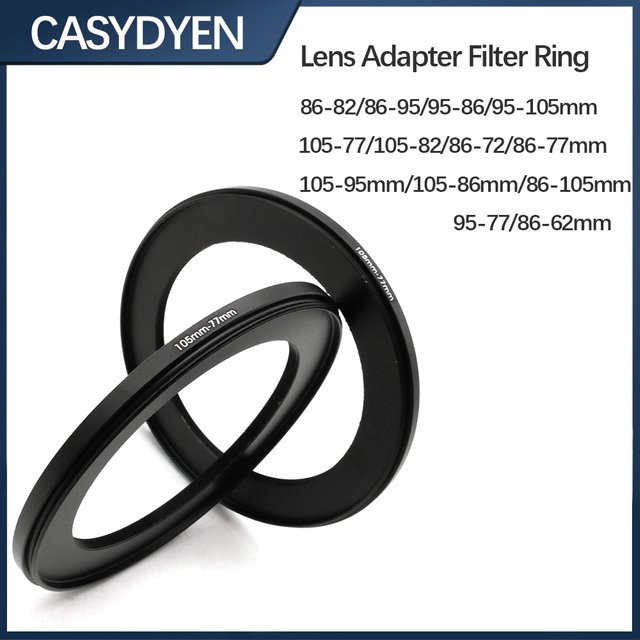 LingoFoto Metallringadapter Set für Kameraobjektivfilter Step-Up und Step-Down in Schwarz - Bild 1