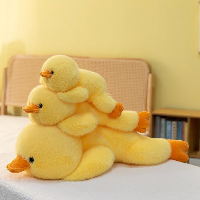 Yiran toy Cartoon liegendes Schnabeltier Plüschtier Kissen, Gelb, 60cm - Bild 1