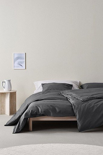 ZACK Bettbezug organisch aus Baumwolle, Grau, minimalistisches Design, atmungsaktiv - Bild 1