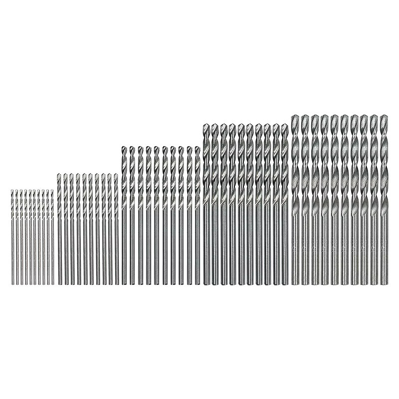 50 Stück Spiralbohrer Set aus Schnellarbeitsstahl mit geradem Schaft, Durchmesser 1–3 mm, Farbe Silber/Weiß, DIY-Holzwerkzeug-Set für elektrische Bohrmaschinen - Bild 2