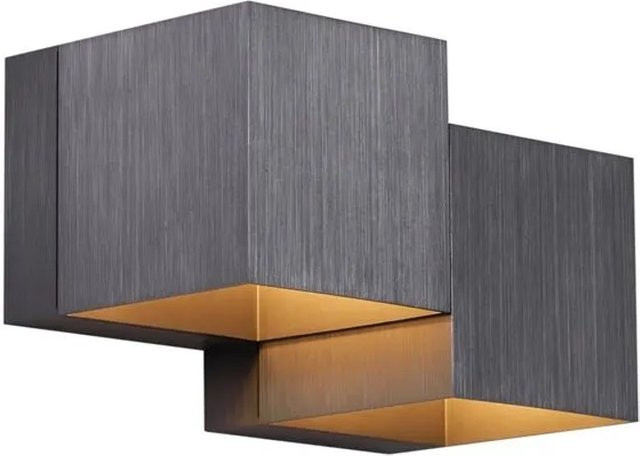 QAZQA Moderne Wandleuchte Gunmetal 2-flammig Up-Down Wandlampe für das Wohnzimmer - Bild 1