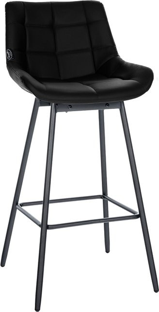 CLP Barhocker Weston mit Lehne, drehbar 180 Grad, gepolsterter Sitz, Metallgestell, Schwarz - Bild 1