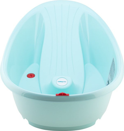 Baby-Walz Basics Badewanne Classic in Türkis mit Thermometer und Ablassstopfen, BPA-frei
