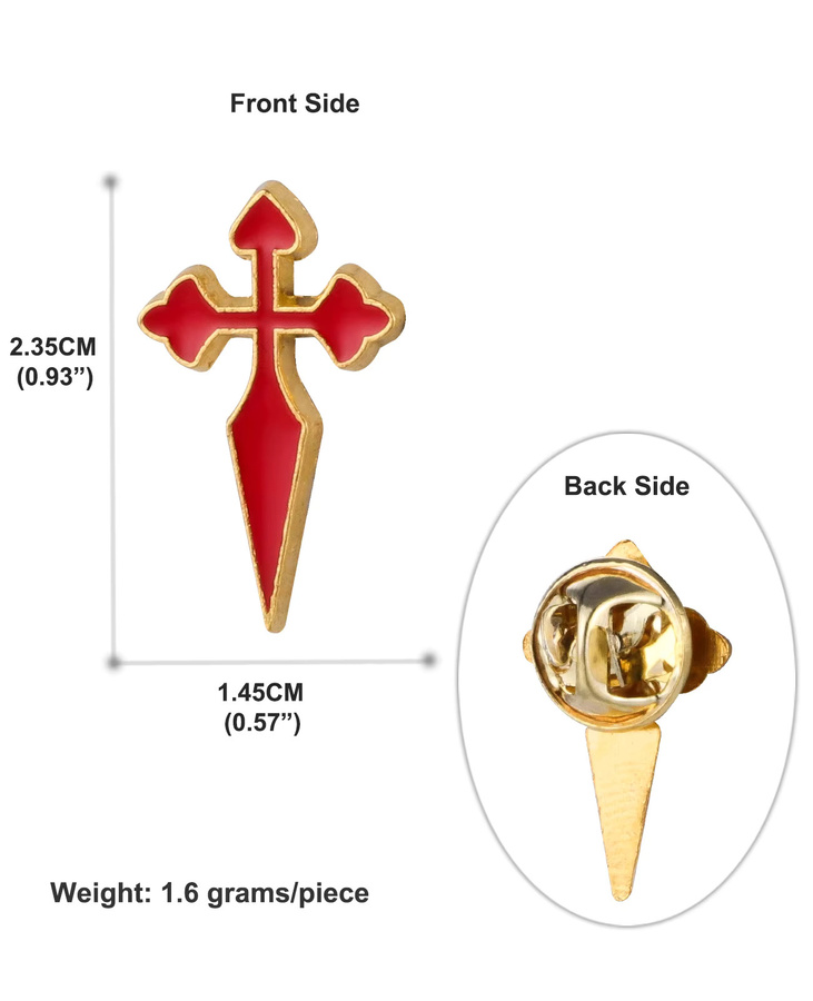 Saint James Broschen, Messing, Gold, Emaille, Unisex - Bild 3