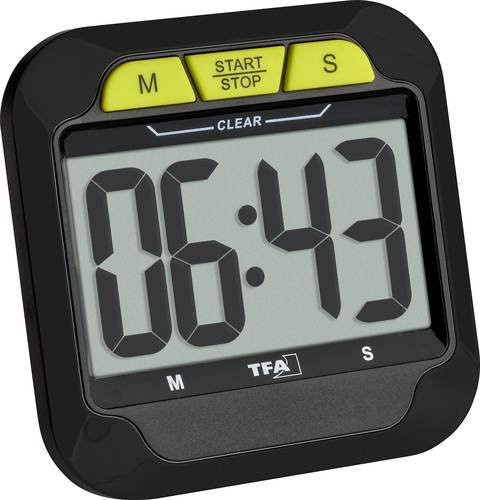 TFA Dostmann Digitaler Timer und Stoppuhr mit großen Ziffern in Schwarz - Bild 1