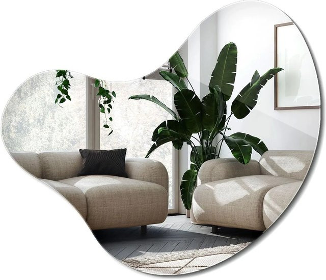 Wallfluent Asymmetrischer Spiegel in organischem Design ohne Rahmen, B: 78 cm, H: 82 cm - Bild 1