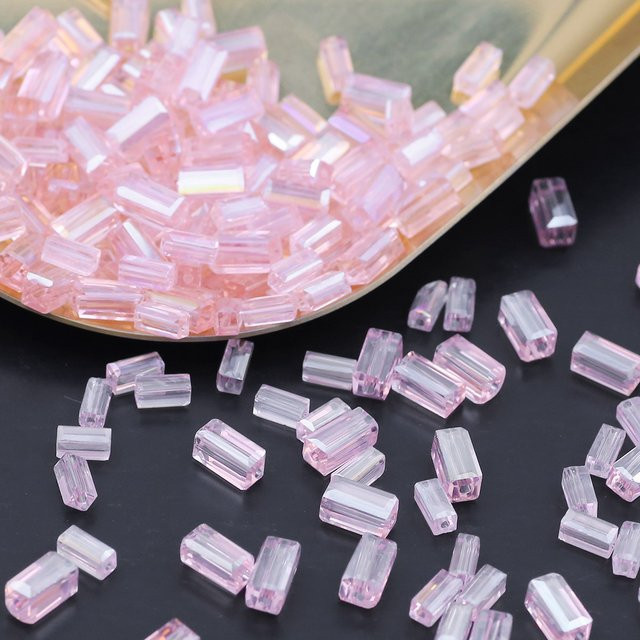 JHNBY Kristallglas-Abstandshalter, Rosa AB, rechteckig, 2 x 4/3 x 6/4 x 8 mm - Bild 1