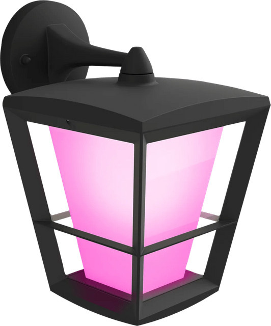 Philips Hue White & Color Ambiance Econic LED-Außenwandleuchte in Schwarz mit Laternenform und 1140 lm - Bild 1